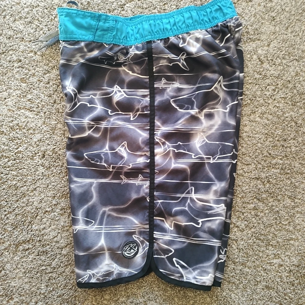 💥 3/$20 ZeroXposure Large (14-16) Shark swSwim Trunks!